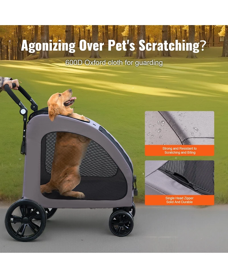 Vevor Pet Stroller 4-Wheels Dog Stroller Carrier 160lbs Weight Capacity Portable