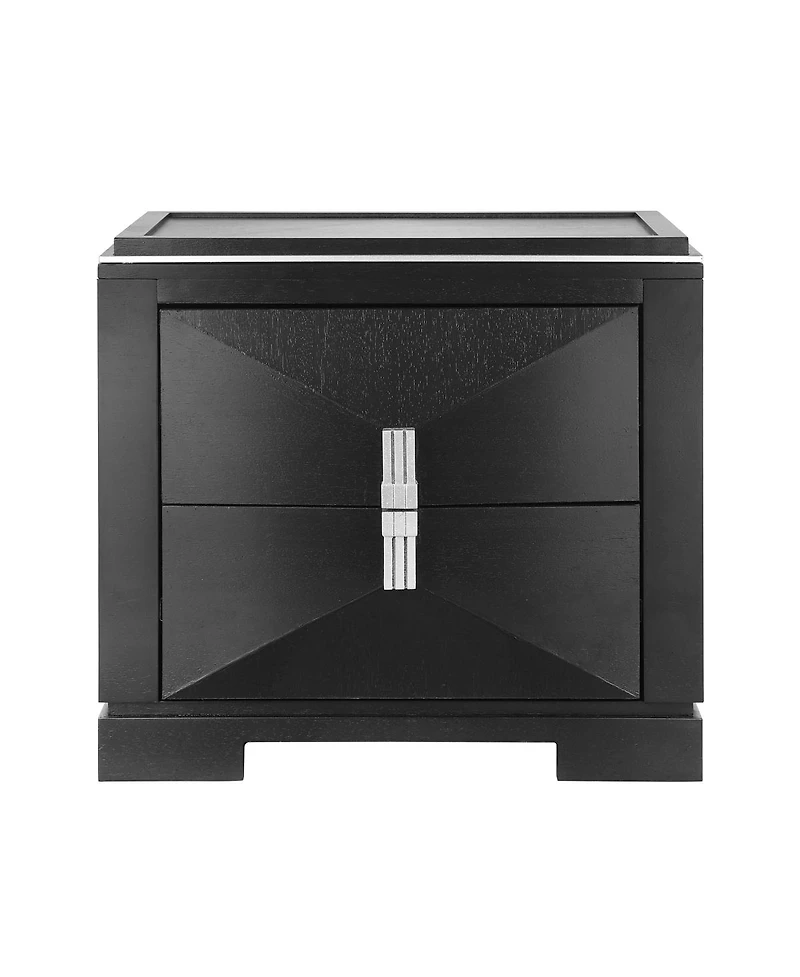 Streamdale Furniture Mid-Century Modern 2-Drawer Wood Nightstand with Diamond Pattern