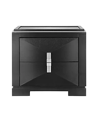 Streamdale Furniture Mid-Century Modern 2-Drawer Wood Nightstand with Diamond Pattern