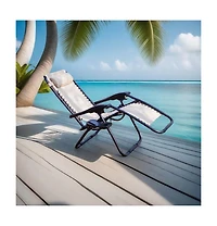 Aofar Zero Gravity Folding Reclining Lounge Chair With Side Table Cup Holder