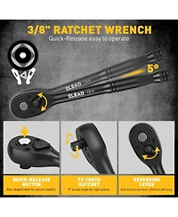 Xdovet Hex bit socket sets, ratchet wrench drive adapters, extended length, tamper-resistant, ball-end, and metric specifications