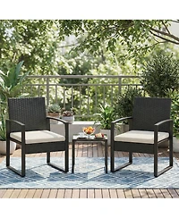 gaomon Adults Piece Patio Bistro Set, Iron Wicker Outdoor Seating.