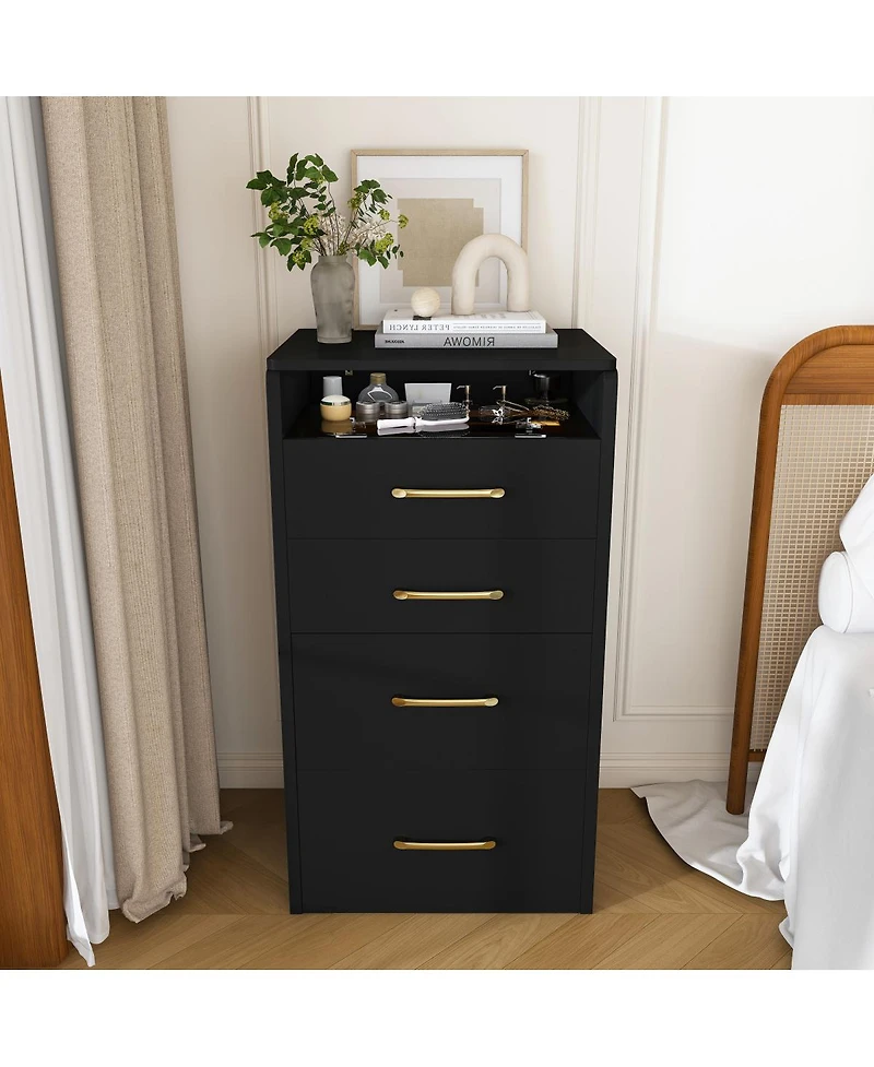 Streamdale Furniture 3-in-1 Compact Vanity Desk with Glass Desktop and 3 Drawers