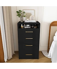 Streamdale Furniture 3-in-1 Compact Vanity Desk with Glass Desktop and 3 Drawers