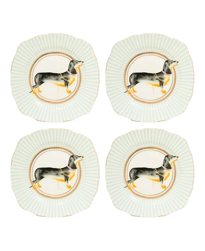 Yvonne Ellen Dog Cake Plates, Set of 4