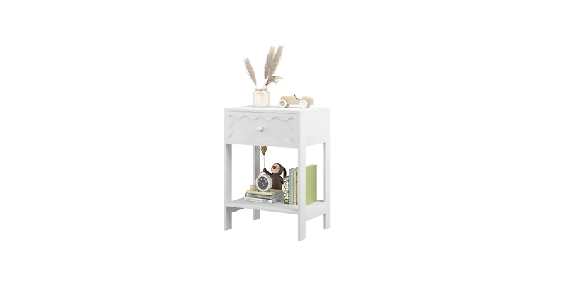Lucky One Nightstand with Drawer and Shelf