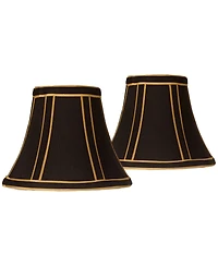 Springcrest Set of 2 Small Empire Lamp Shades with Trim 3" Replacement with Harp and Finial