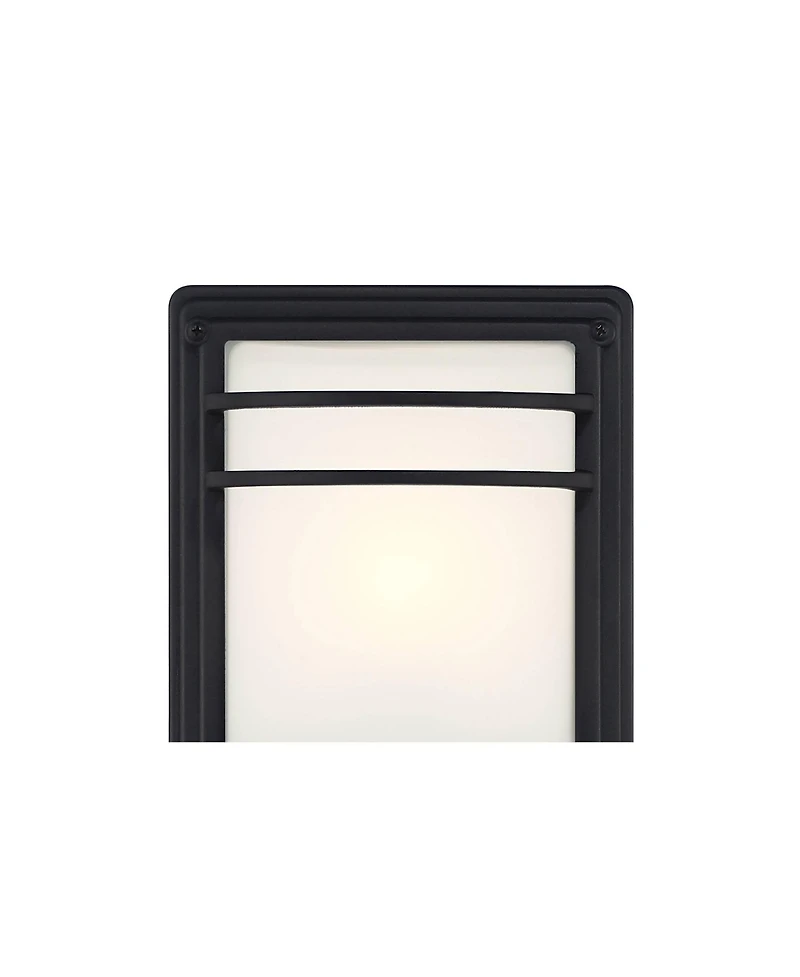 John Timberland Habitat Modern Industrial Outdoor Wall Light Fixtures Set of 2 Metal 11inch Frosted Glass for Post Exterior Barn Deck