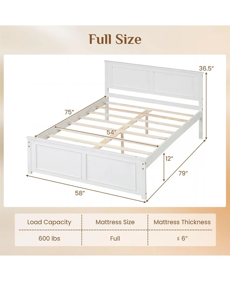 Slickblue Modern Platform Bed Frame with Wooden Headboard