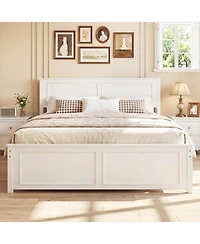 Slickblue Modern Platform Bed Frame with Wooden Headboard
