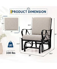 gaomon Set of 2 Outdoor Glider Rocking Chair, Glider Swing Chair for Garden, Yard, Lawn, Patio Rocker