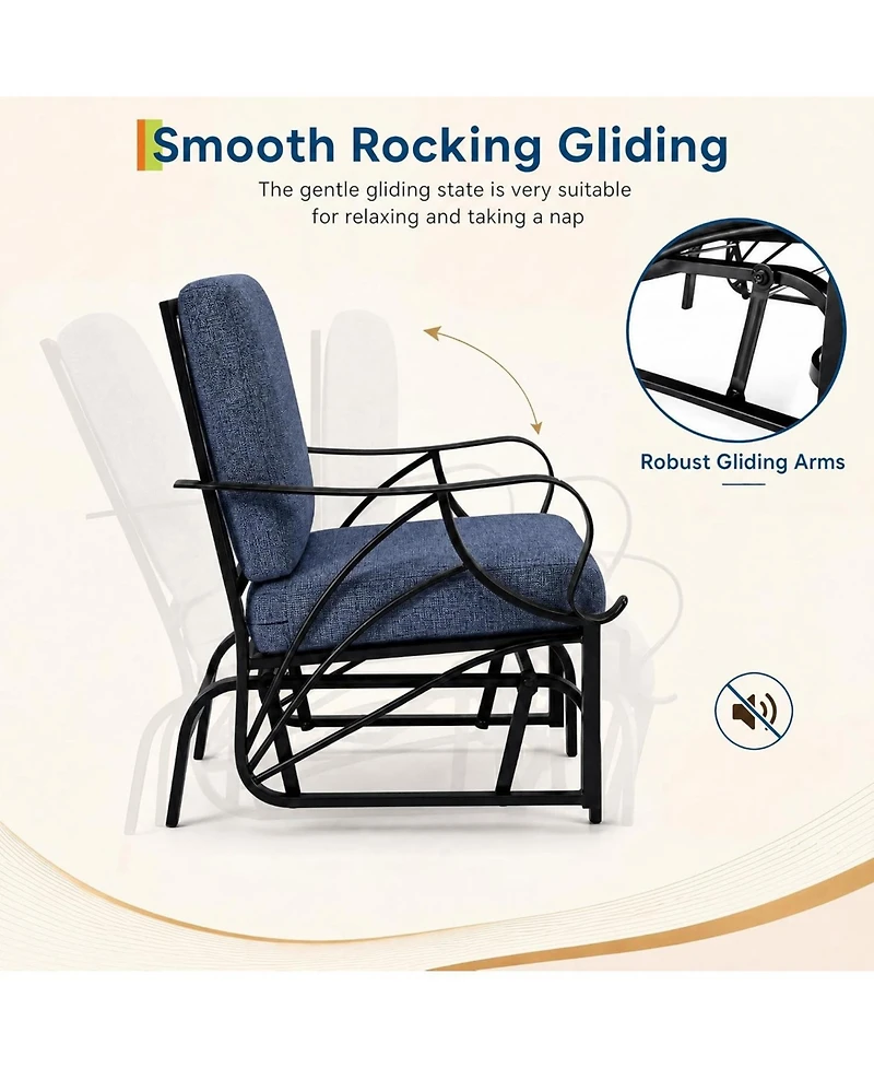 gaomon Set of 2 Outdoor Glider Rocking Chair, Swing Chair for Garden, Yard, Lawn, Patio Rocker