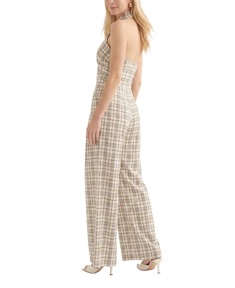 Lily and Lionel London Women's Ardern Halterneck Check Culotte Jumpsuit