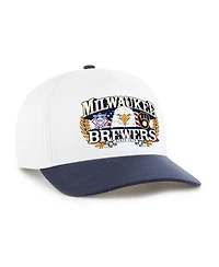 '47 Brand Men's White, Navy Milwaukee Brewers Americana Eagle Hitch Adjustable Hat