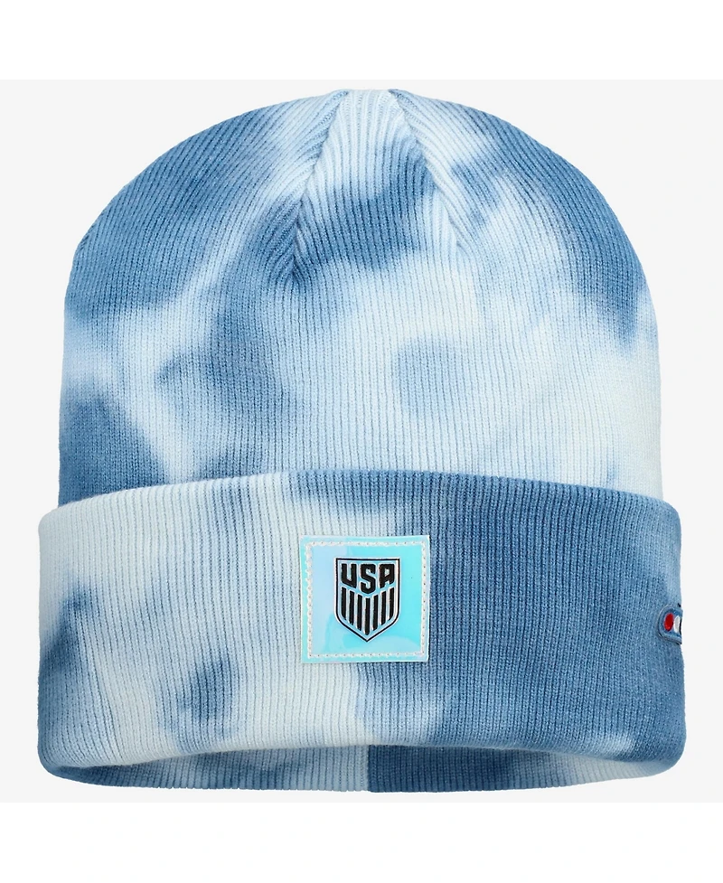 Fan Ink Men's and Women's Blue Usmnt Psychedelic Tri-Blend Cuffed Knit Hat