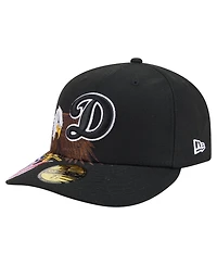 New Era Men's Black Los Angeles Dodgers Americana Bald Eagle Pre-Curved 59FIFTY Fitted Hat