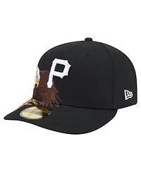 New Era Men's Black Pittsburgh Pirates Americana Bald Eagle Pre-Curved 59FIFTY Fitted Hat