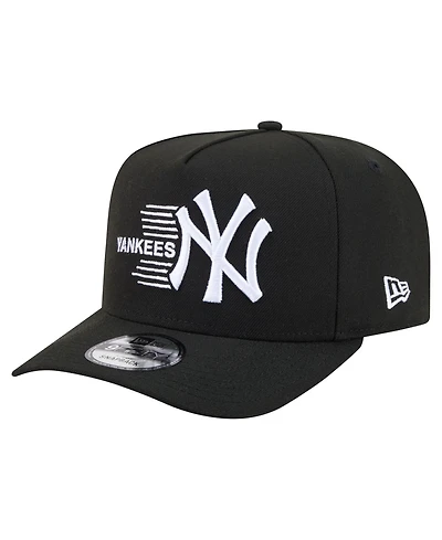 New Era Men's Black New York Yankees Motion A-Frame 9FIFTY Snapback Hat