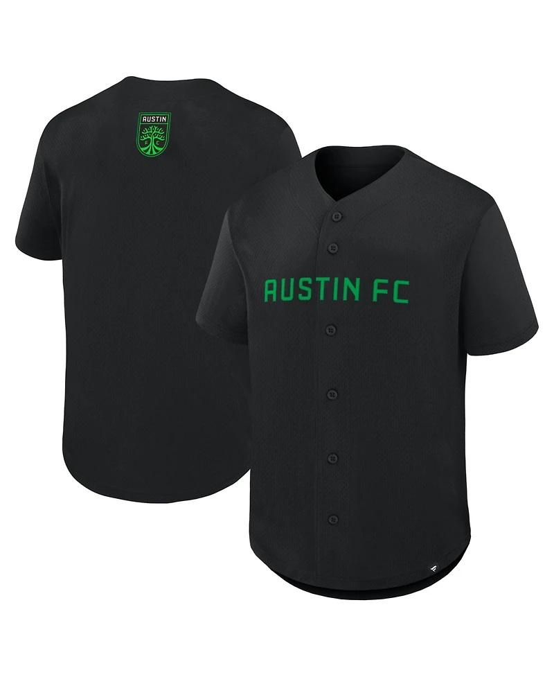 Fanatics Men's Black Austin Fc Maximum Intensity Button-Up Jersey