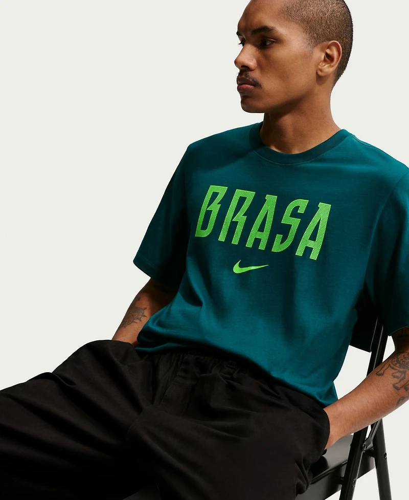 Nike Men's Green Brazil National Team Wordmark T-Shirt