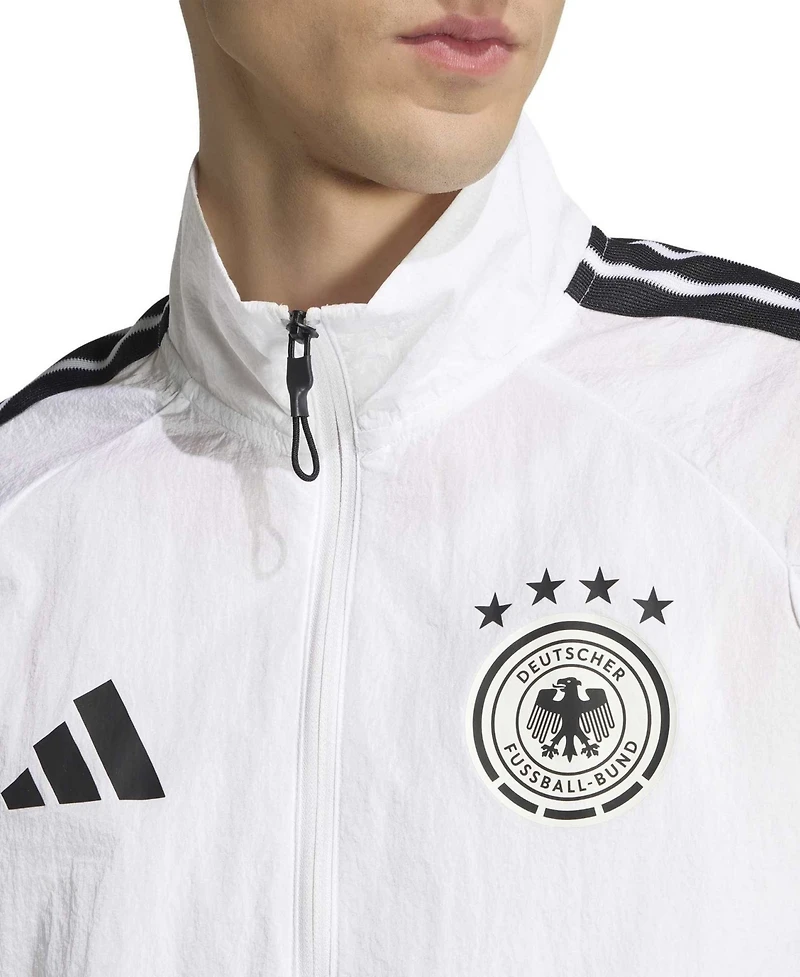 Adidas Men's White Germany National Team 2026 Home Full-Zip Game Day Anthem Jacket