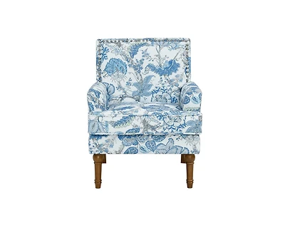 Casainc Footrest Chair Set with Vintage Brass Studs, Button Tufted Upholstered Armchair