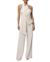 Jluxlabel Women's Oatmeal Asymmetric Scarf Top
