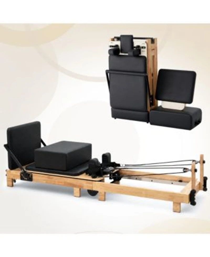 Mikolo 92 Wooden Pilates Reformer Machine With Springs For Home Studio Complete Set With Sitting Box Jump Board Accessories
