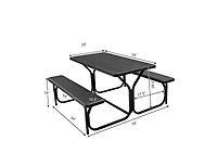Clihome Hdpe Outdoor Picnic Table Bench Set with Metal Base