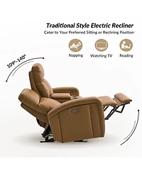 Hulala Home Basit 71" Modern Power Zero Gravity Theater Seating Recliner Sofa with Storage Armrest And Cup Holders