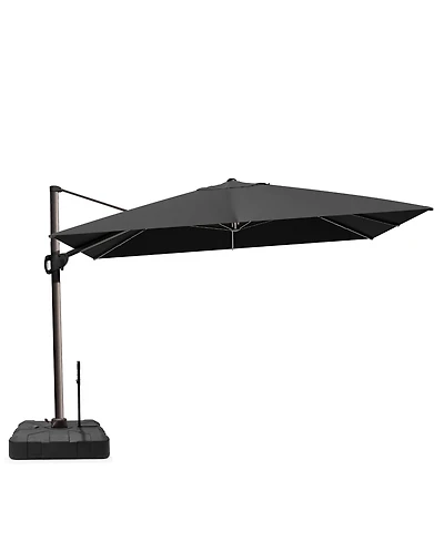 Pellebant Outdoor Patio 9X12Feet Aluminum Cantilever Umbrella with Rod Wheel Base