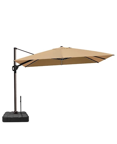 Pellebant Outdoor Patio 9X12Feet Aluminum Cantilever Umbrella with Rod Wheel Base