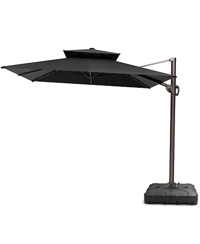 Pellebant Outdoor Patio Double Top 9X12Feet Aluminum Cantilever Umbrella With Wheel Base