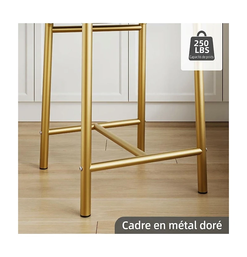 homfan Set of 8 Bar Stools, 26 Inch Metal Stools with Backrest and Soft Seat for Kitchen Island or Home Bar