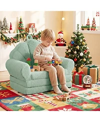 Slickblue 2-in-1 Convertible Kids Sofa Chair with Fold-Out Toddler Bed