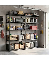 Sugift Set of 4 5-Tier Heavy-Duty Metal Shelving Units with Adjustable Wire Racks
