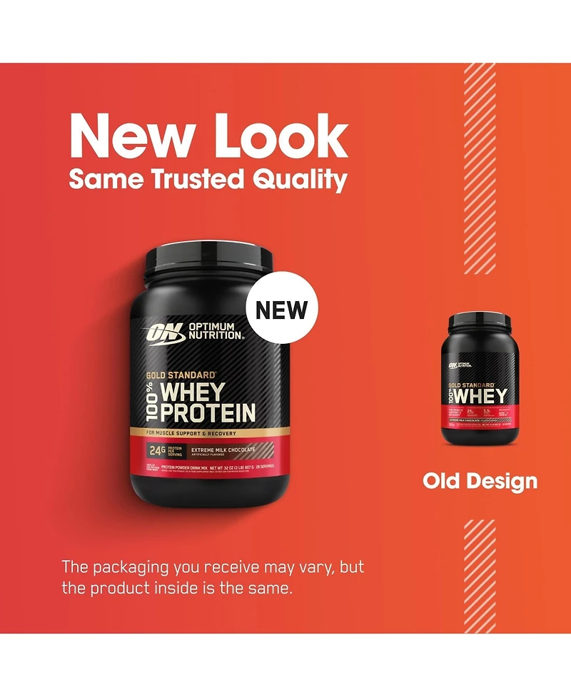 Optimum Nutrition Gold Standard 100% Whey Protein Powder, Extreme Milk Chocolate, 2 Pound (Pack of 1) (Packaging May Vary)