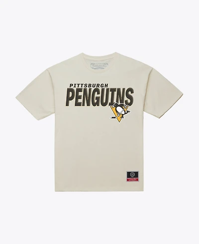 Mitchell & Ness Men's Cream Pittsburgh Penguins Core Plus T-Shirt