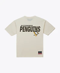 Mitchell & Ness Men's Cream Pittsburgh Penguins Core Plus T-Shirt