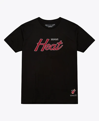 Mitchell & Ness Men's Black Miami Heat Wordmark T-Shirt