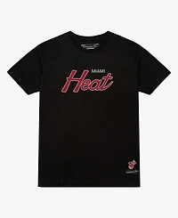 Mitchell & Ness Men's Black Miami Heat Wordmark T-Shirt
