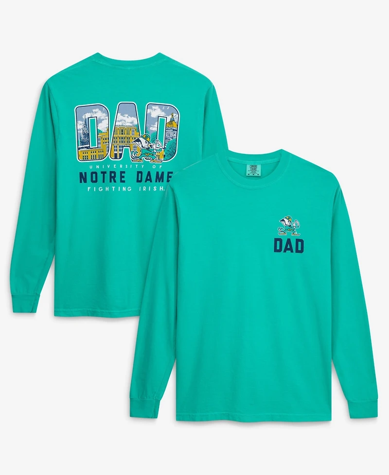 Image One Men's Green Notre Dame Fighting Irish Father's Day Campus Drawing Long Sleeve T-Shirt