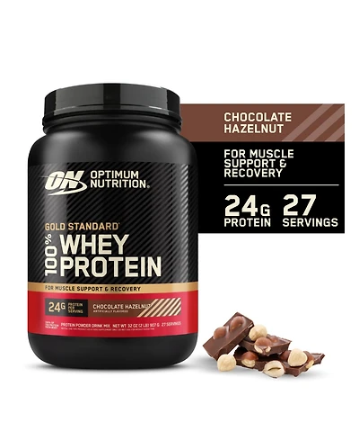 Optimum Nutrition Gold Standard 100% Whey Protein Powder, Chocolate Hazelnut, 2 Pound (Packaging May Vary)