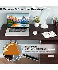 Gouun Folding Computer Desk 3 Drawers Wheels Home Office Laptop Table