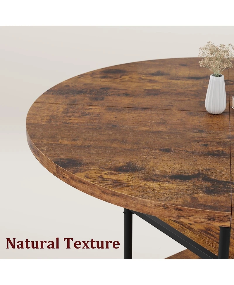 gaomon 47-Inch Round Dining Table for 4 with 1.2-Inch Thick Board