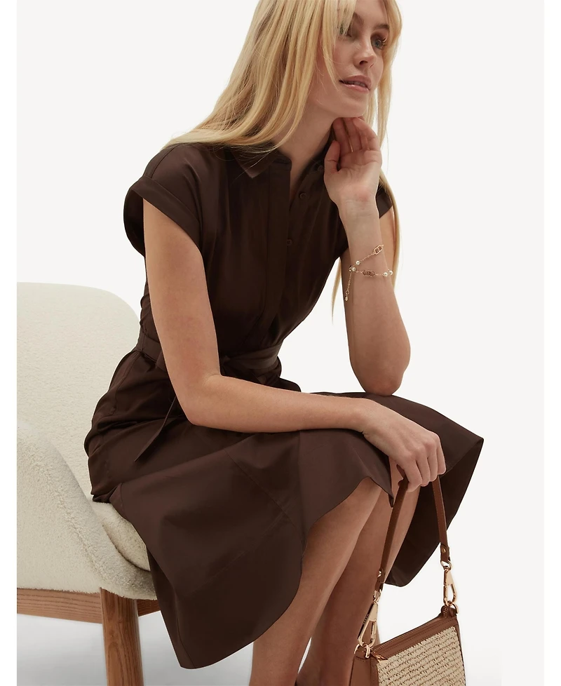 Hobbs London Women's Kristen Belted Shirt Dress
