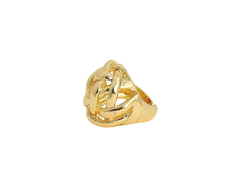 Sohi Women's California Gold The Basket Weave Statement Ring