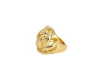 Sohi Women's California Gold The Basket Weave Statement Ring
