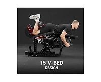 Mikolo Leg Extension and Curl Machine Adjustable Plate Loaded Seated Leg Extension and Lying Leg Curl for Home Gym