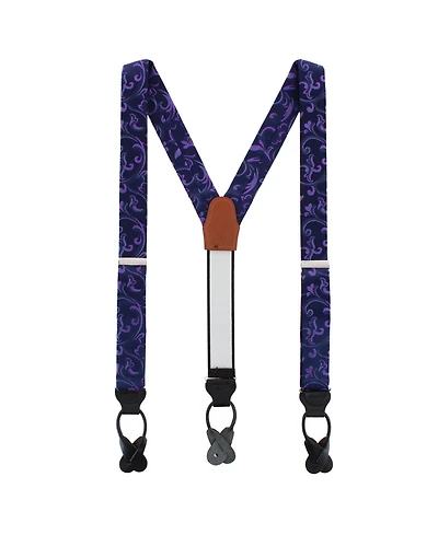 Trafalgar Men's Christian the Romantic Brocade Silk Button End Suspenders